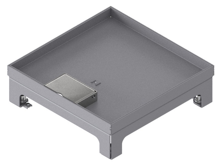Produktbild UBD 215 205  -  Unterflur-Bodendose UBD 210 small inkl. Deckel mit Kante, geschlossen, 15mm Vertiefung und 1 Schnurauslass